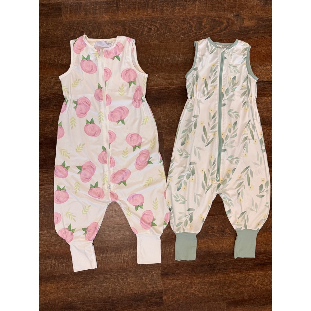 TotAha Toddler Sleep Sack 3T Lot of 2 Floral Wearable Blankets With Legs